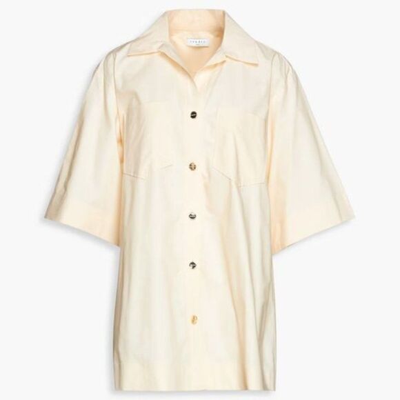 SANDRO Abby organic cotton-poplin shirt beige - Picture 7 of 8
